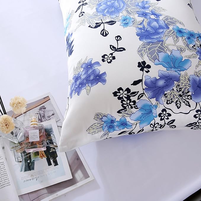 SLPBABY Silk Pillowcase for Hair and Skin with Hidden Zipper Print (Queen, Pattern 21)