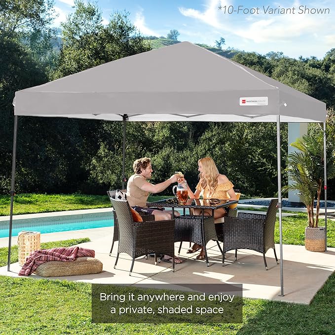 Best Choice Products 12x12ft 1-Person Setup Pop Up Canopy Tent Instant Portable Shelter w/ 1-Button Push, Case, 4 Weight Bags - Light Gray
