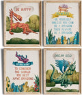 DREAM BIG PRINTABLES Dragon Art Prints (Set of 4) - Unframed - 11x14 | Wall Art for Home, Office, Kids Room, Bedroom, Classroom Decor