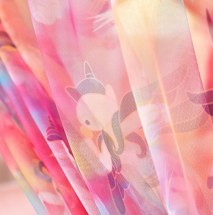 Mengersi Unicorn Bed Canopy for Girls Canopy Bed Curtains with Lights-Canopy for Bed - Bed Netting Canopy for Girls Room Decor,Full Size