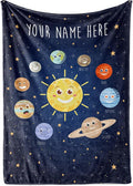 Custom Space Blanket for Kids | Warm Fleece Throw | Room Decor | Plush Flannel Toddler | Soft Cozy Star Galaxy | Personalized Baby Gift (Space V1, Fleece - 60x80)
