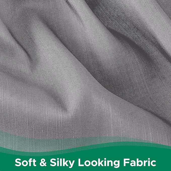 Biscaynebay Wrap Around Bed Skirts for Queen Beds 22" Long Drop, Silver Grey Adjustable Elastic Dust Ruffles Easy Fit Wrinkle Resistant Silky Luxurious Fabric Machine Washable