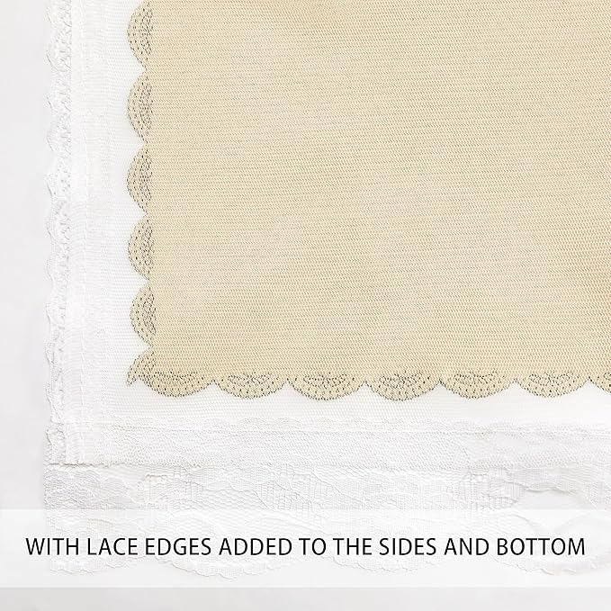 XiDi Beige Curtains with Sheer Overlay for Living Room Bedroom 2 Panels Star Hollow Out 80% Blackout Double Layer Curtains for Kids Girls Room Darkening Grommet Window Drapes with Tiebacks W34 X L63