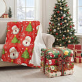 Buryeah 4 Pack Christmas Throw Blankets Bulk Snowmen, Santa Claus, Snowflakes, Xmas Tree Soft Cozy Lightweight Christmas Plush Flannel Blanket for Sofa, Couch, Home Decor Xmas Supplies, 50 x 60 Inch