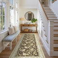 Brown Floral Print Area Rugs for Bedroom Living Room Boho Farmhouse Country Rustic Dining Room Carpet Soft Washable Rugs Non Slip Floor Covering for Nursery Playroom 3x8