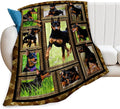 Cute Doberman Blanket for Girls Boys Doberman Pinscher Dog Throw Blankets Soft Cozy Warm Fuzzy Fleece Funny Puppy Bedding Flannel Throws Stuffed Animal Gifts for Kids Men Women Bedroom Decor 50"x40"