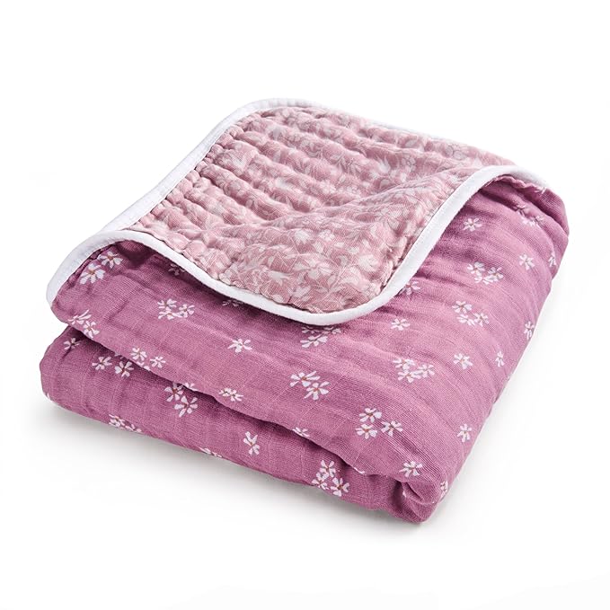aden + anais Boutique Organic Dream Blanket, 100% Cotton Dream Blanket, Muslin Baby Blanket for Boys & Girls, Unisex Toddler Bedding, Newborn Crib Blanket, Nursery Essential, Heritage Floral