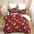 Christmas Duvet Cover Full Size Red Gingham Christmas Bedding Set 3 Pcs Kids Boys Girls Xmas Black Plaid Bow Pattern Comforter Cover with Zipper Closure (No Comforter)