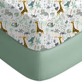 Yoofoss Baby Crib Sheets for Boys Girls, Fitted Crib Sheet 2 Pack for Standard Crib and Toddler Mattress, Super Soft Microfiber Baby Sheet 28x52x8in Green + Giraffe