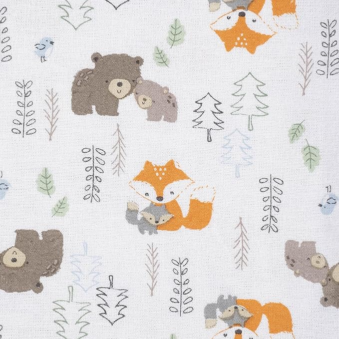 Gerber Boys Newborn Infant Baby Toddler Nursery 100% Cotton Flannel Receiving Swaddle Blanket, Woodland White, Pack of 5