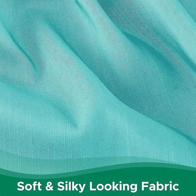 Biscaynebay Wrap Around Bed Skirts for King & Cal King Beds 15" Drop, Aqua Adjustable Elastic Dust Ruffles Easy Fit Wrinkle & Fade Resistant Silky Luxurious Fabric Machine Washable
