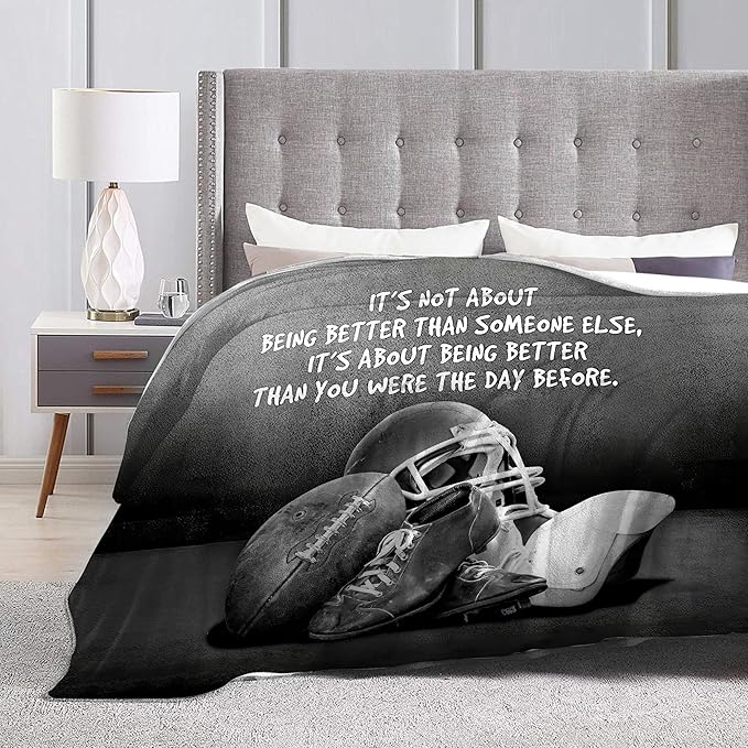 Football Blanket Football Throw Blanket Football Gifts and Decor Sports Blanket for Boys Men Girls Women Kids Adults Soft Warm Cozy Fleece Blanket for Couch Sofa Bed 80"x60"