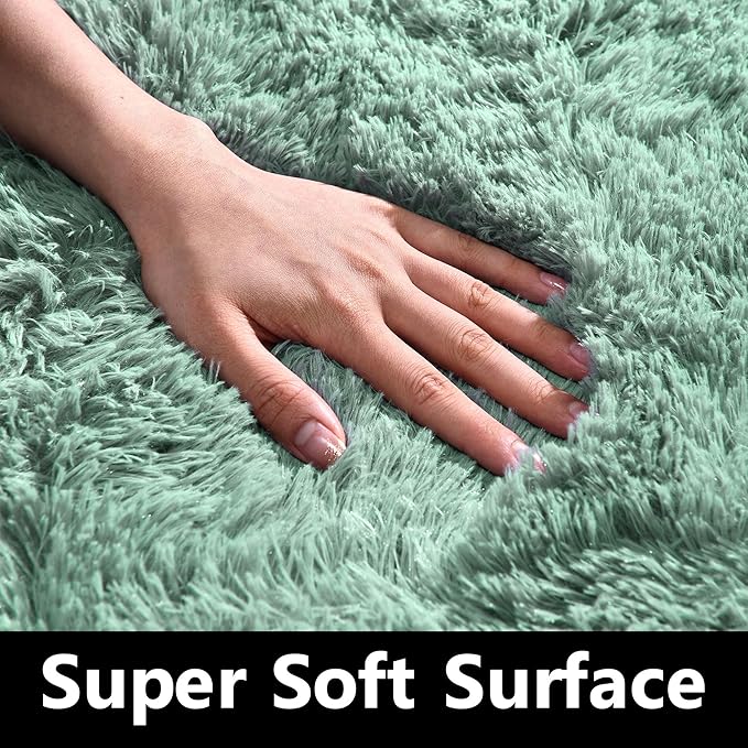 Sage Rug Collection - 3 x 5' Non-Slip Height Pile 1.4" Plush Rug Rubber Backing - Throw Rugs Carpet for Bedroom