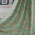 ENJOYBRIDAL Floral 84 Inch Curtains for Living Room Green Drapes Bedroom Semi Sheer Rod Pocket Floor Length Window Curtains 2 Panel Sets Boho Farmhouse Vintage Light Filtering Window Treatments