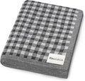 Luxury Knit Plaid Receiving Baby Blanket - 100% Soft Fine Cotton Receiving Swaddle Stroller Nursery Blanket Shower Baby Gift Registry for Newborns Toddlers Boys & Girls (Plaid - Grey)