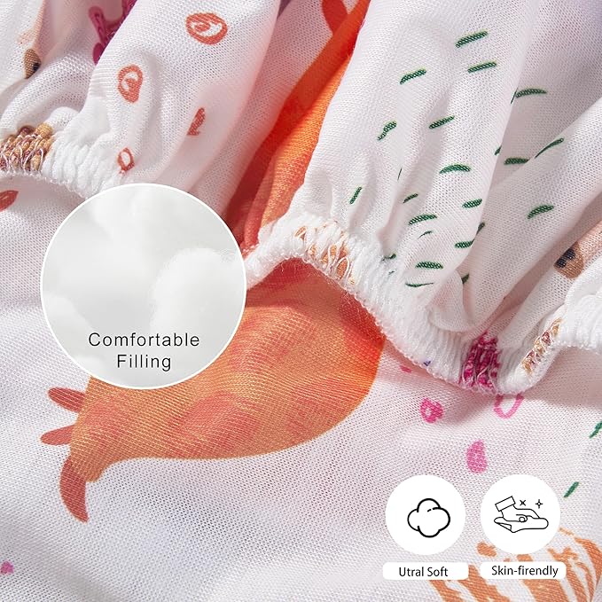 TILLYOU Mini Crib Sheets Fitted 2 Pack, Pack and Play Sheets for Toddler Mattress, Soft and Breathable 38”x 24” Pack n Play Mattresses Cover, Animal Graffiti & dot Printing