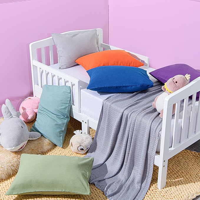 NTBAY Microfiber Toddler Pillowcases with Envelope Closure, 2 Pack 100% Brushed Microfiber Super Soft Travel Kids Nursery Pillow Cases, 14"x20" Fits Pillows Sized 12"x16" 13"x18" 14"x19", Purple