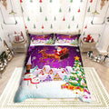 Manfei Xmas Duvet Cover Set Full Size, Snowman Christmas Tree Bedding Set for Kids Boys Girls, Santa Claus with Reindeer Comforter Cover New Year Theme Quilt Cover with 2 Pillowcases, No Comforter