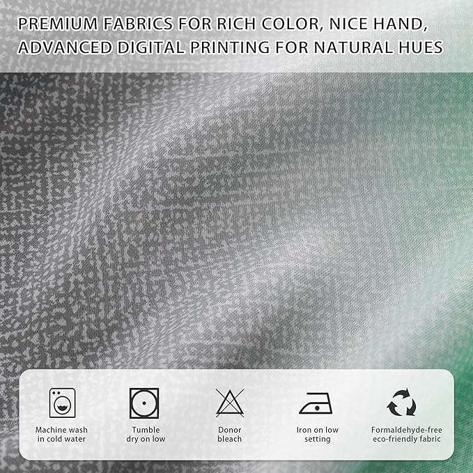 XiDi Green Grey 90 Inches Curtains for Girls Bedroom 2 Panels Set, Blackout Rainbow Curtains for Kids Room Decor, Unicorn Wall Decals Drapes for Little Girl Nursery Room 52 Inches Wide
