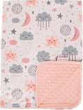 Top Tots Deluxe Minky Baby Blanket - Nighttime Smiles, 40 x 29 Inch Apricot