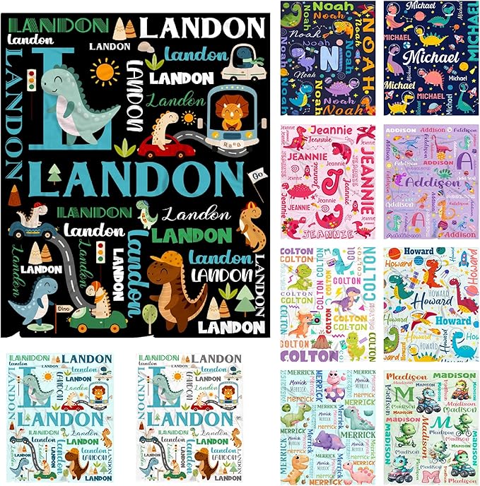 Custom Dinosaur Truck Blanket Gifts for Girls Boys Women - Super Soft Cozy Warm Throw Sheet for Couch Bed Sofa Office Decor All Season 40"x50" for Kids/Children