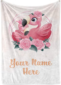 Personalized Baby Blankets with Name | Custom Flamingo Newborn Blanket for Baby Girl and Baby Boy | Unisex Warm Soft Fleece Swaddle Blanket Minky | (Flamingo, Fleece 50"x60")
