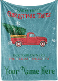 Plush Christmas Blanket Cozy Fall Throw Blanket Custom Winter Blankets Red Truck Christmas Throws Santa Sofa Bed Throw Customized Soft Christmas (Sherpa 60x80)