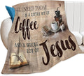 Christian Jesus Coffee Throw Blanket - Soft Warm Cozy Fleece for Women, Men, Kids & Adults - 50"x40"