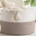 Goodpick 115L Extra Large Blanket Basket, 23.5"x23.5"x15.8" Woven Rope Basket for Storage, Kids Toy Storage for Nusery Room, Mele