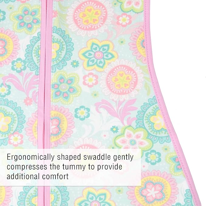Woombie Original Baby Swaddle, Spring Fling, Big Baby 14-19 Pounds, 3-6 Months