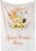 Personalized Baby Blankets with Name | Custom Bee Blanket for Baby Girls and Baby Boys | Unisex Warm Soft Fleece Swaddle Blanket Minky | (Bee, Fleece 30"x40")