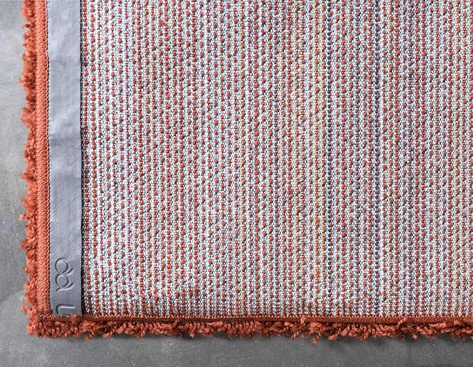 Unique Loom Solid Shag Collection Area Rug (5' 1" x 8' Rectangle, Terracotta)