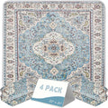 FUMMI 4 Pack Reusable Waterproof Incontinence Bed & Chair Pads, 22” x 21” Extra Heavy Absorbency, Soft Flannel Surface, Machine Washable for Dogs, Adults & Babies (Blue, 22“ ×21”)