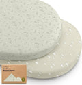 2-Pack Baby Bassinet Sheets Girl, Boy - 33x17 Viscose Derived from Bamboo Bedside Mattress Fitted Bassinet Sheets, Compatible with Halo Bassinest Swivel Sleeper, Baby Delight, Graco (Pine Grove)