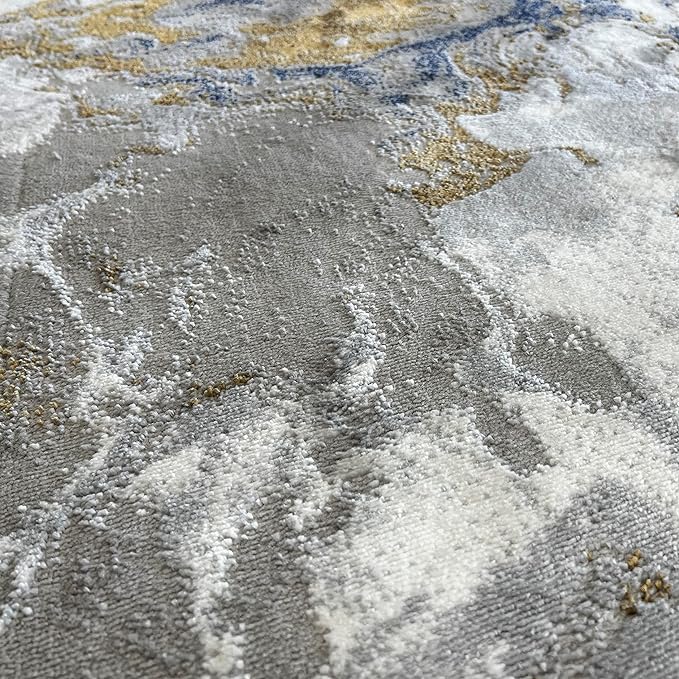 LUXE WEAVERS Marble Swirl Abstract Area Rug, Blue 9x12