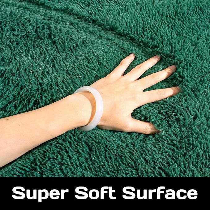 Fluffy Throw Fade Resistant 3x5 Feet, Jasper Small Throw for Boys Room, Plush Furry Bedside Rug for Bedroom