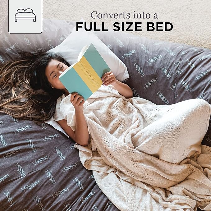 CordaRoy's Chenille Bean Bag-Convertible Bean Bag Chair-Machine-Washable Chenille Fabric Cover-for Basement,Living Room,Game Room,Dorm & More - Full Size - Espresso | Made in The USA