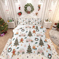 Feelyou Xmas Tree Car Comforter Set All Season Gingerbread Man Bedding Set with 1 Pillow Cases Garland Microfiber Kids Twin Bedclothes Bedroom Decor Duvet Quilt Breathable Soft