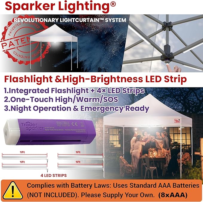 Tradesparker 10x10 Pop Up Canopy Tent,Commercial Movable Canopy with ApexCore LED&Rugged Casters-Instant Easy Setup Shelter Canopies with Weight Bags&Stakes for Oudoor Events Markets Vendors,Burgundy