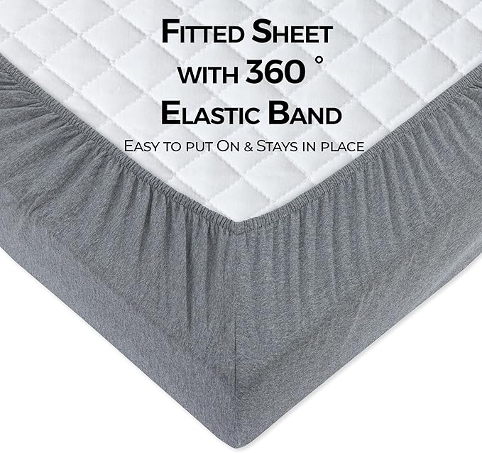 Dreamology Mini Crib Fitted Sheets, 100% Cotton Crib Sheets for Boys, Girls,Mini Crib Mattress Sheet,Baby Crib Sheets, Pack and Play Sheets,38x24 Mini Crib Sheet Fitted | Grey and Silver Grey