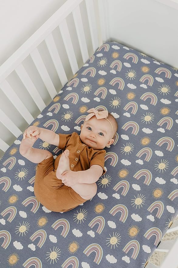Copper Pearl Premium Knit Baby Crib Sheets for Standard Mattresses, Breathable and Soft, Fitted Crib Sheets for Boys and Girls, Hope