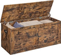 VASAGLE Storage Chest, Storage Trunk with 2 Safety Hinges, Storage Bench, Shoe Bench, Farmhouse Style, 15.7 x 39.4 x 18.3 Inches, for Entryway, Bedroom, Living Room, Rustic Brown ULSB164K01