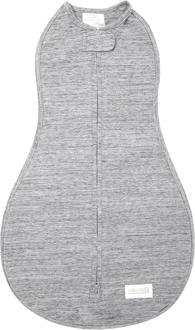 Woombie Original Baby Swaddling Blanket - Soothing, Cotton Baby Swaddle with Zipper - Wearable Newborn Blanket, Twilight Heather Gray, 14-19 lbs