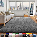 ONASAR Grey Area Rugs for Bedroom Living Room, Fluffy Fuzzy Shag Shaggy 4x6 Bedside Rug, Gray Washable Soft Plush Indoor Floor Carpet for Nursery Kids Girls Boys Teen Dorm Home Office Decor Aesthetic