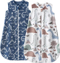 Yoofoss Fleece Baby Sleep Sack 2 Pack 1.5 Tog Baby Wearable Blanket with 2-Way Zipper