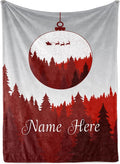 Plush Christmas Blanket | Cozy Fall Throw Custom Winter Blankets Ornament Throws Santa Sofa Bed Customized Soft (Fleece 50x60), 50''x60''