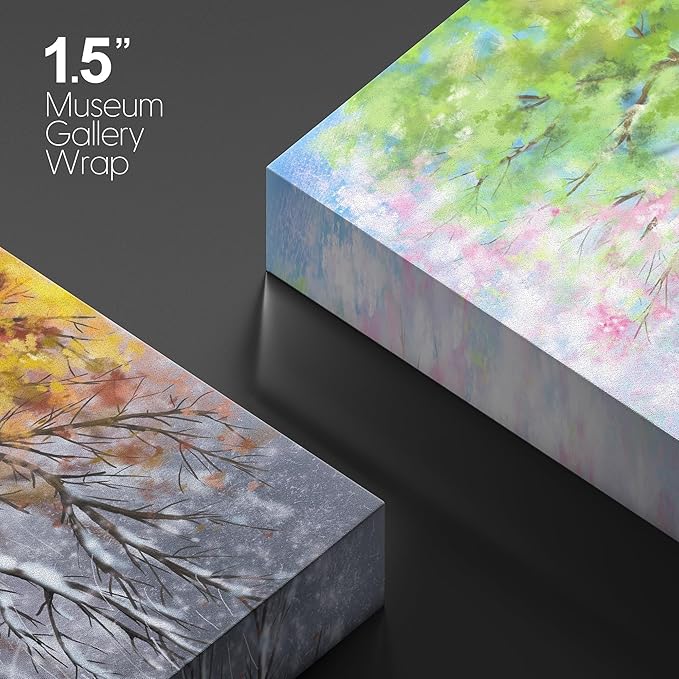 SIGNWIN Canvas Wall Art Four Seasons Fantasy Tree with Colorful Leaves Nature Illustrations Modern Chic Multicolor for Living Room, Bedroom, Office - 16"x24"