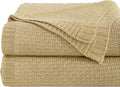 NTBAY Cable Knit Cooling Throw Blanket, Soft and Breathable Throw Blanket 51x67 Inches Made from Rayon Derived from Bamboo for Couch, Sofa, Nap, Khaki
