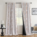 MEETSKY Blackout Curtains 84 Inches Long Leaves Patterned Farmhouse Thermal Insulated Privacy Protection Drapes with Rod Pocket Back Tab for Bedroom Living Room, 2 Panels, 50" Wide, Khaki