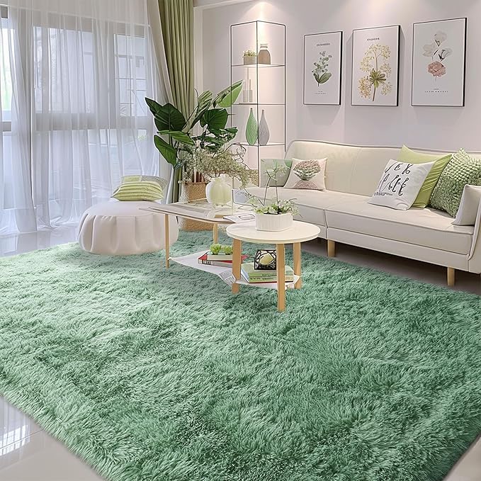 Sage Rug Collection - 3 x 5' Non-Slip Height Pile 1.4" Plush Rug Rubber Backing - Throw Rugs Carpet for Bedroom